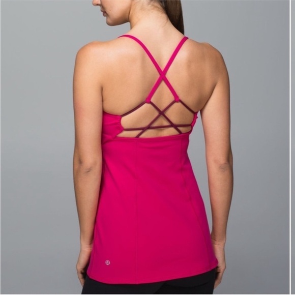 Lululemon- Dancing Warrior Fuschia Tank Size 4 - Picture 2 of 6